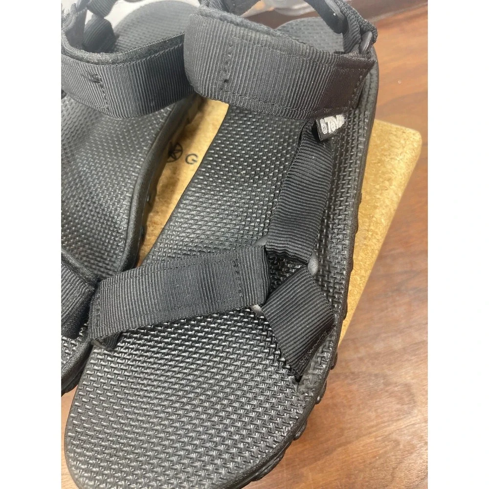 Teva Men's Size 9 1535 Black Storm Hiking Trail Sandals Black Straps